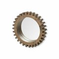 Palacedesigns 26 in. Round Brown Wood Frame Wall Mirror PA3090669